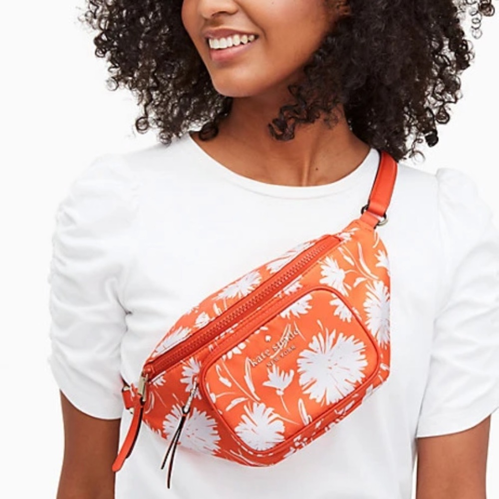 Kate Spade floral orange belt bag - Picture 2 of 7